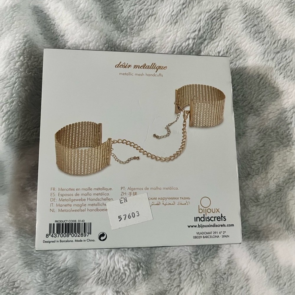 NIB metallic mesh handcuffs